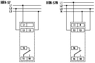Схема подключения реле напряжения HRN-57