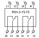 Схема подключения реле напряжения РКН-3-15